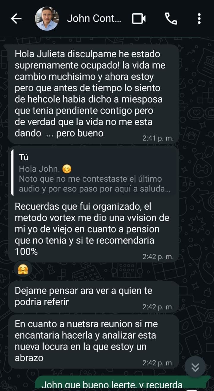 Testimonio de John